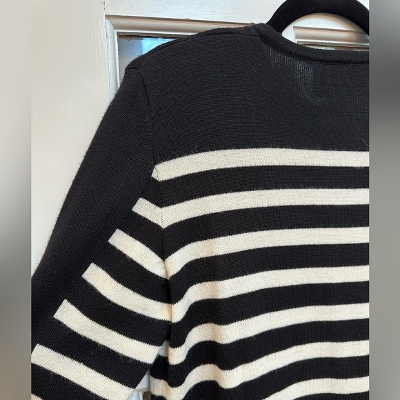 Vintage Karin Stevens Black & White Stripe Wool Knit Sweater Dress Size Small S - Picture 4 of 10